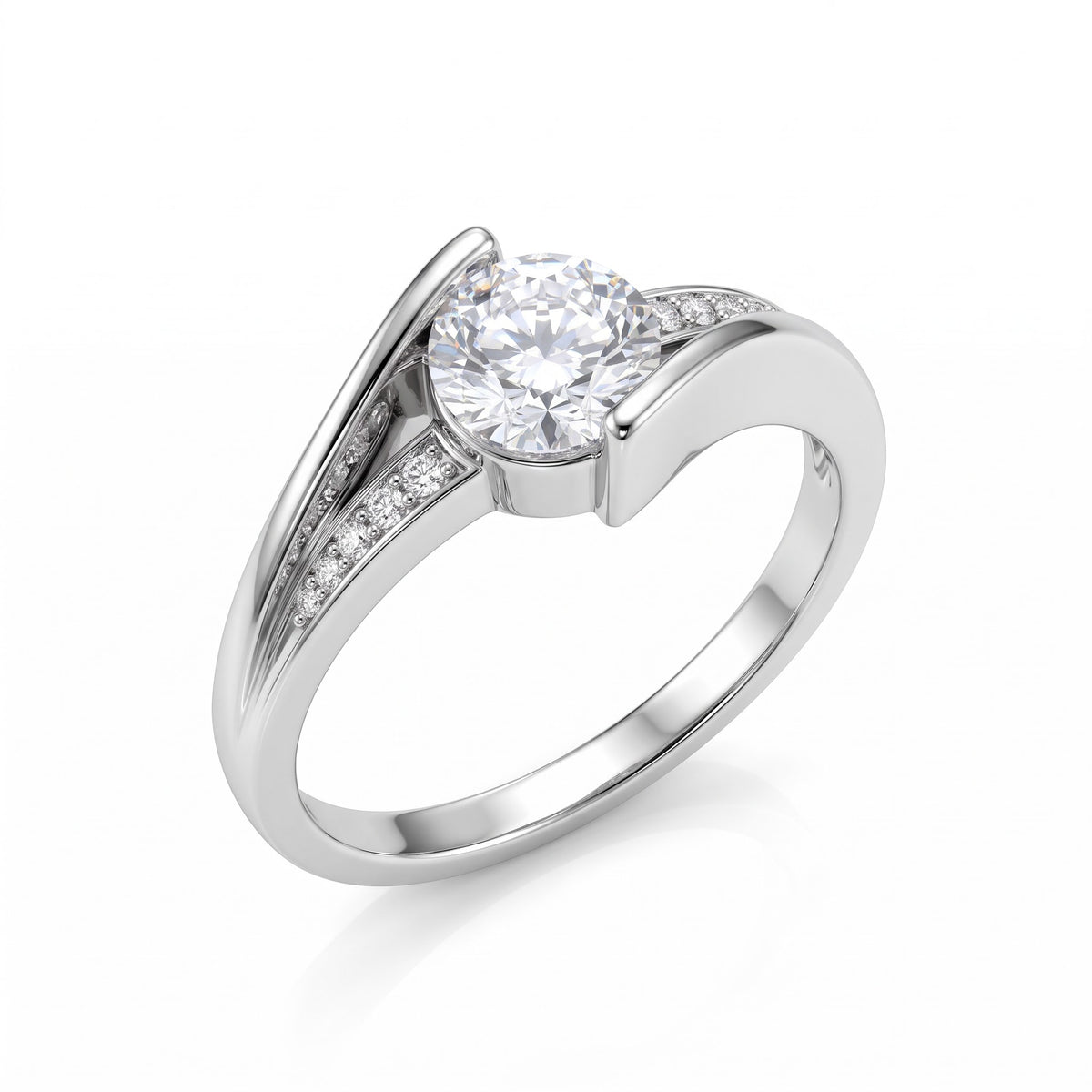 Classic Solitaire Halo Ring