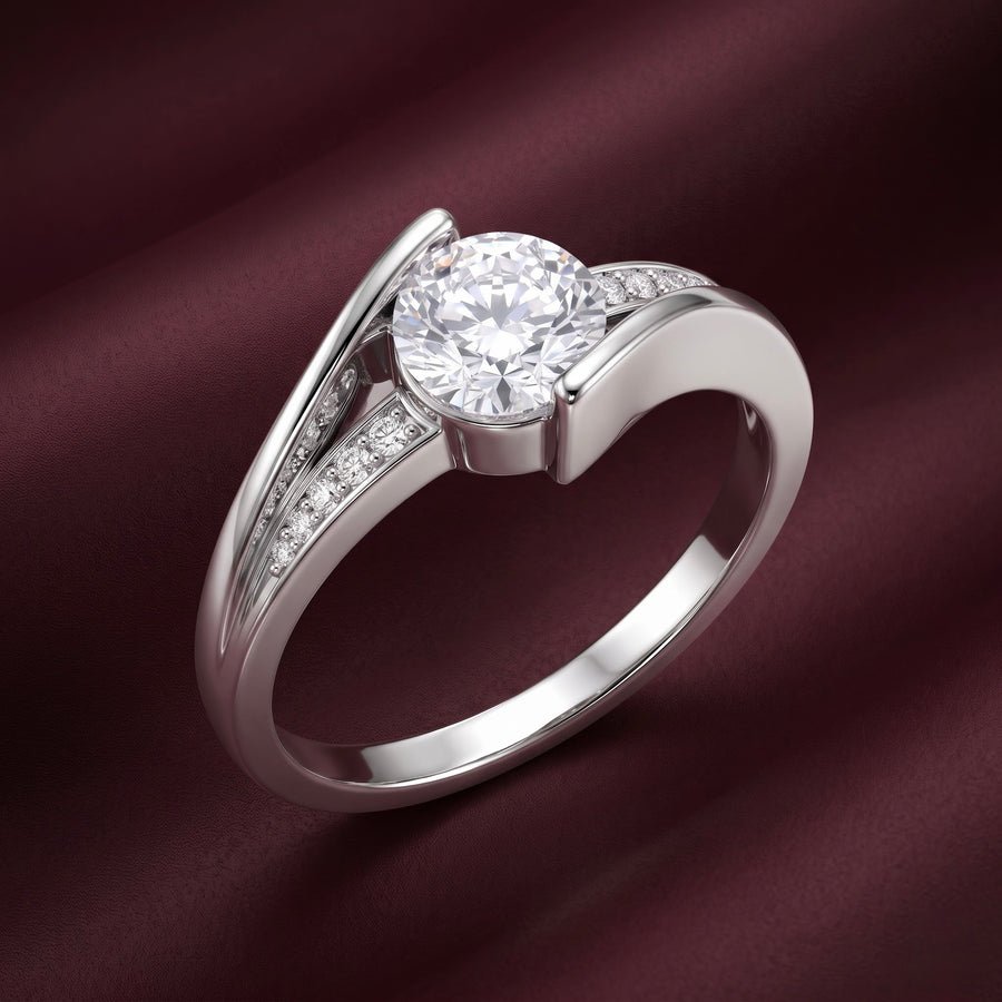 Classic Solitaire Halo Ring