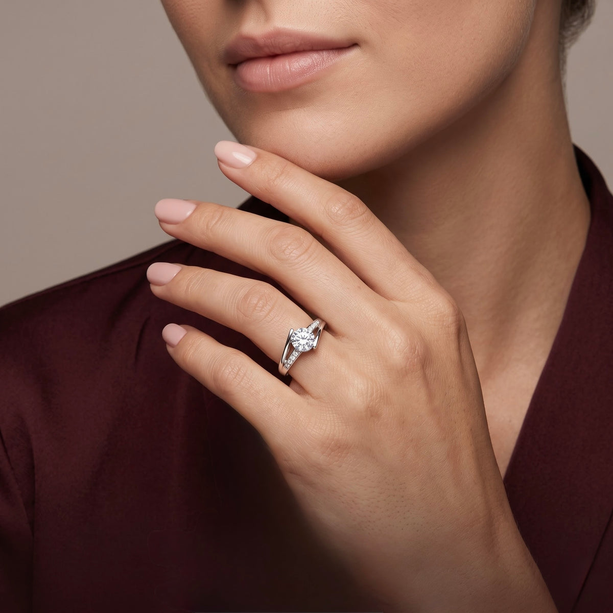 Classic Solitaire Halo Ring
