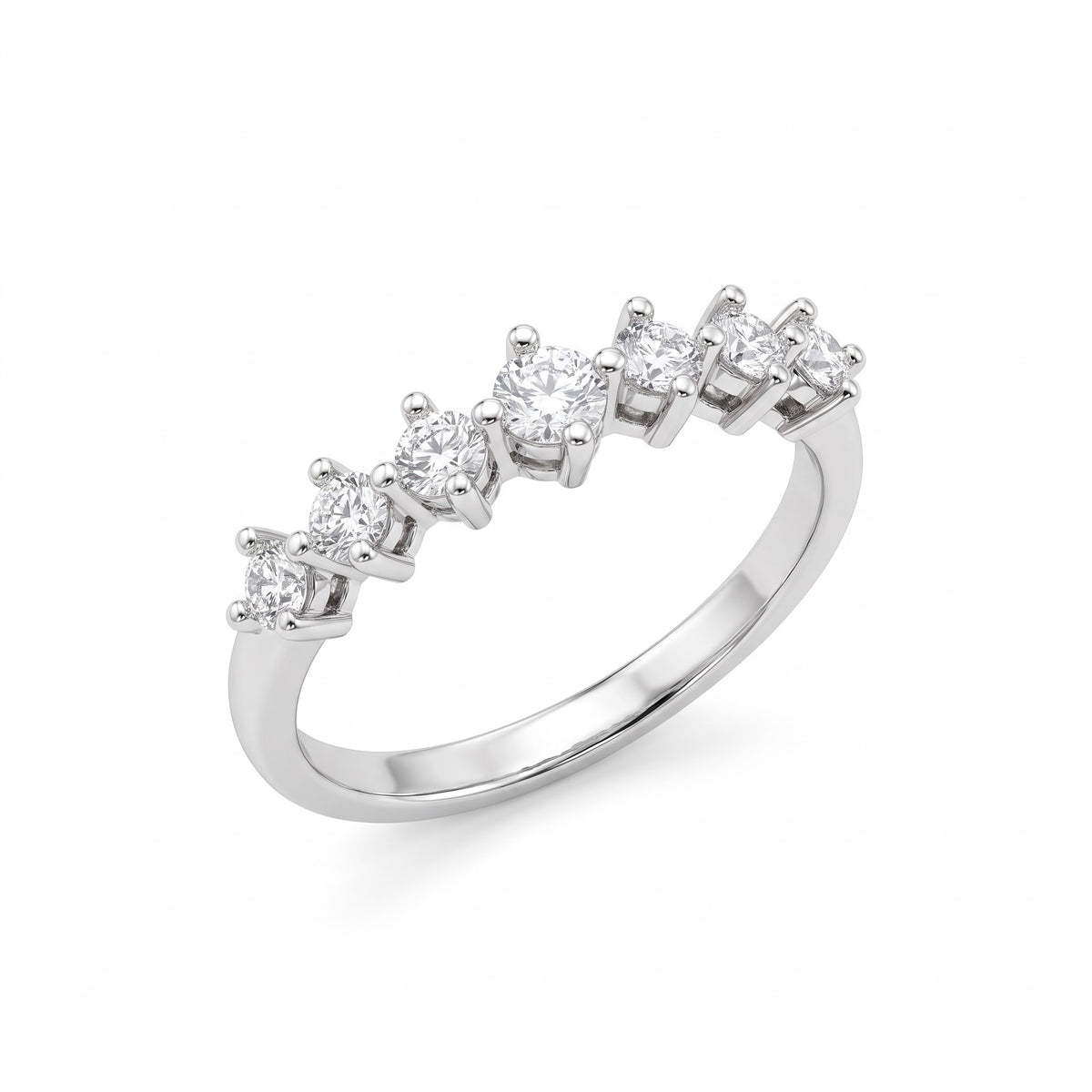 Classic Seven-Stone Silver Ring
