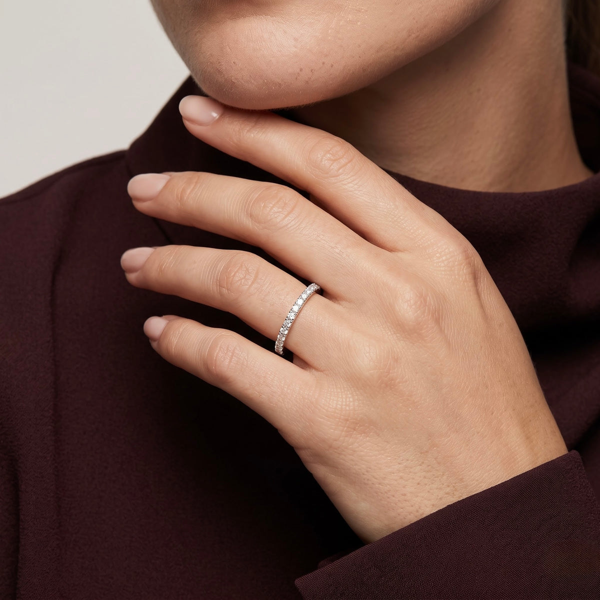 Eternity Pavé Silver Ring