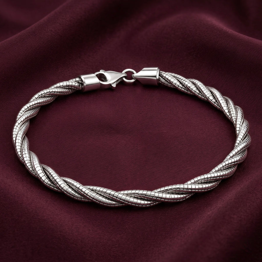 Twisted Multi-Strand Silver Bracelet for Women