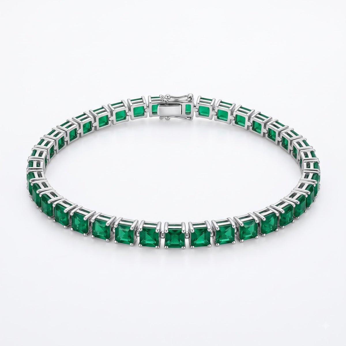 Emerald Green Square Stone Bracelet