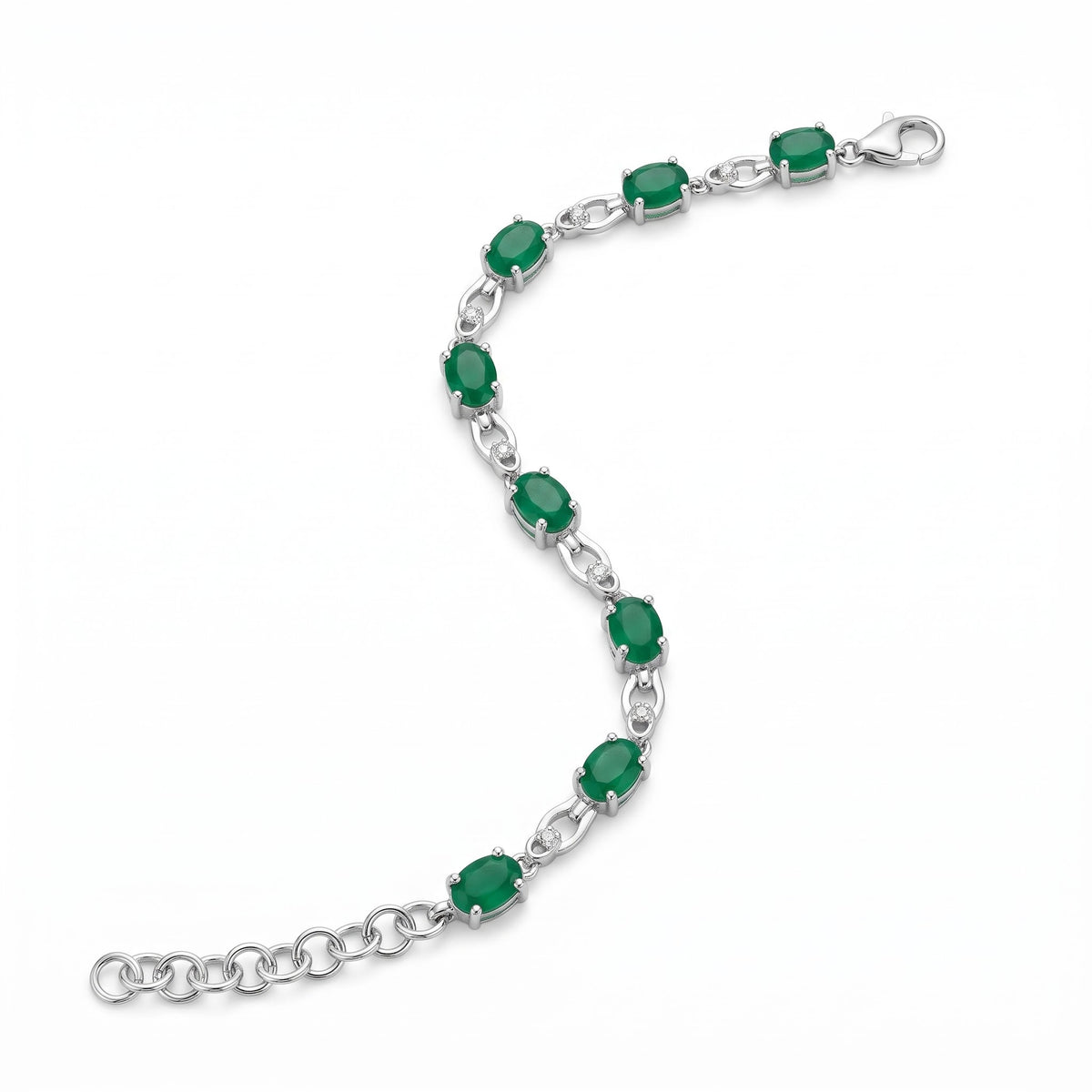 Emerald Green Oval Stone Bracelet