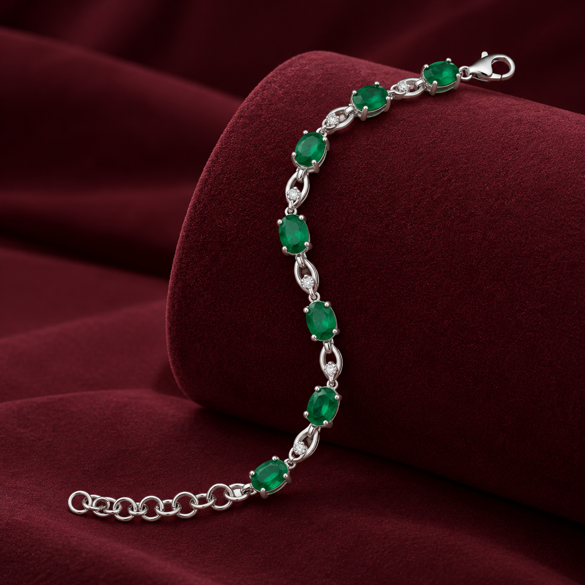 Emerald Green Oval Stone Bracelet