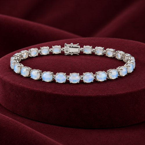 Blue White Oval Stone Bracelet