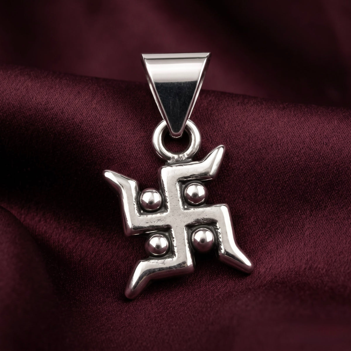 925 Silver Swastik Pendant