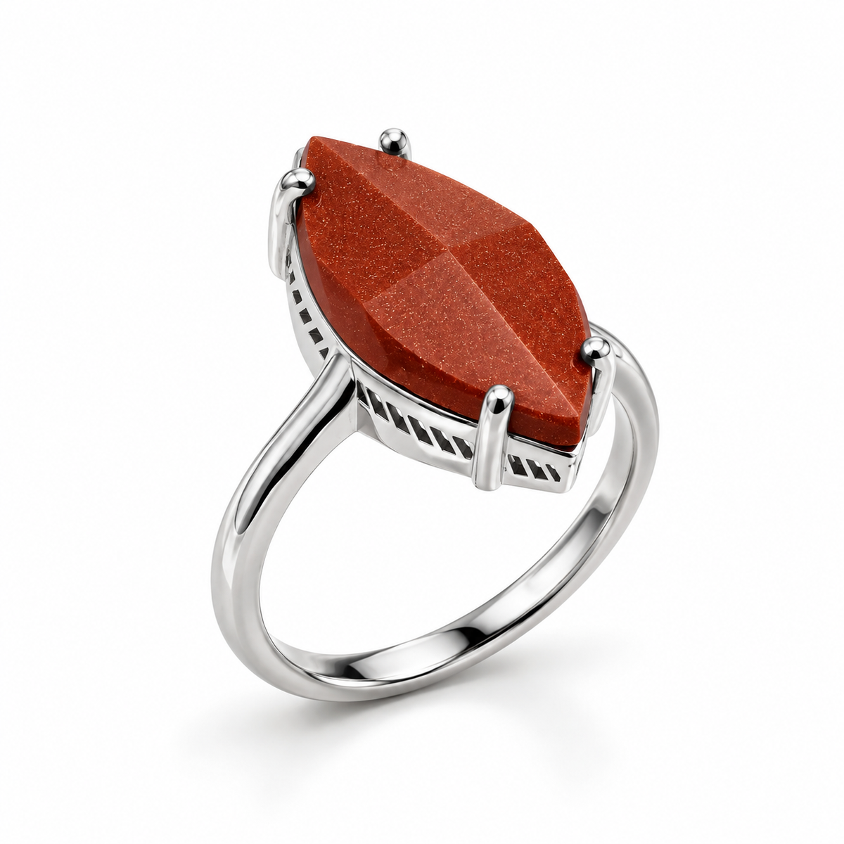 Orange Sunstone Ring