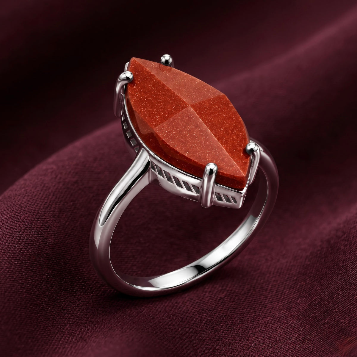 Orange Sunstone Ring