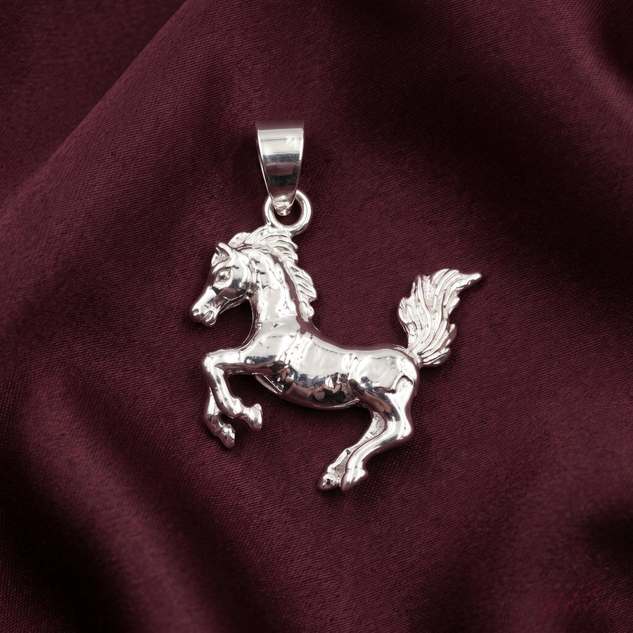 Silver Galloping Horse Pendant