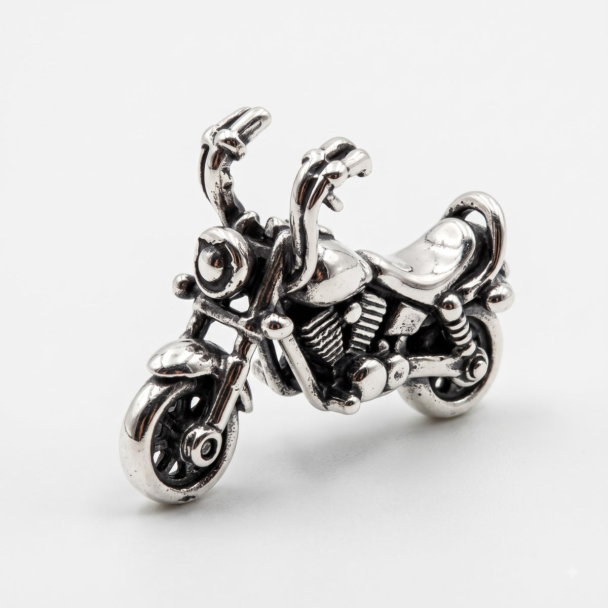 Silver Motorcycle Charm Pendant
