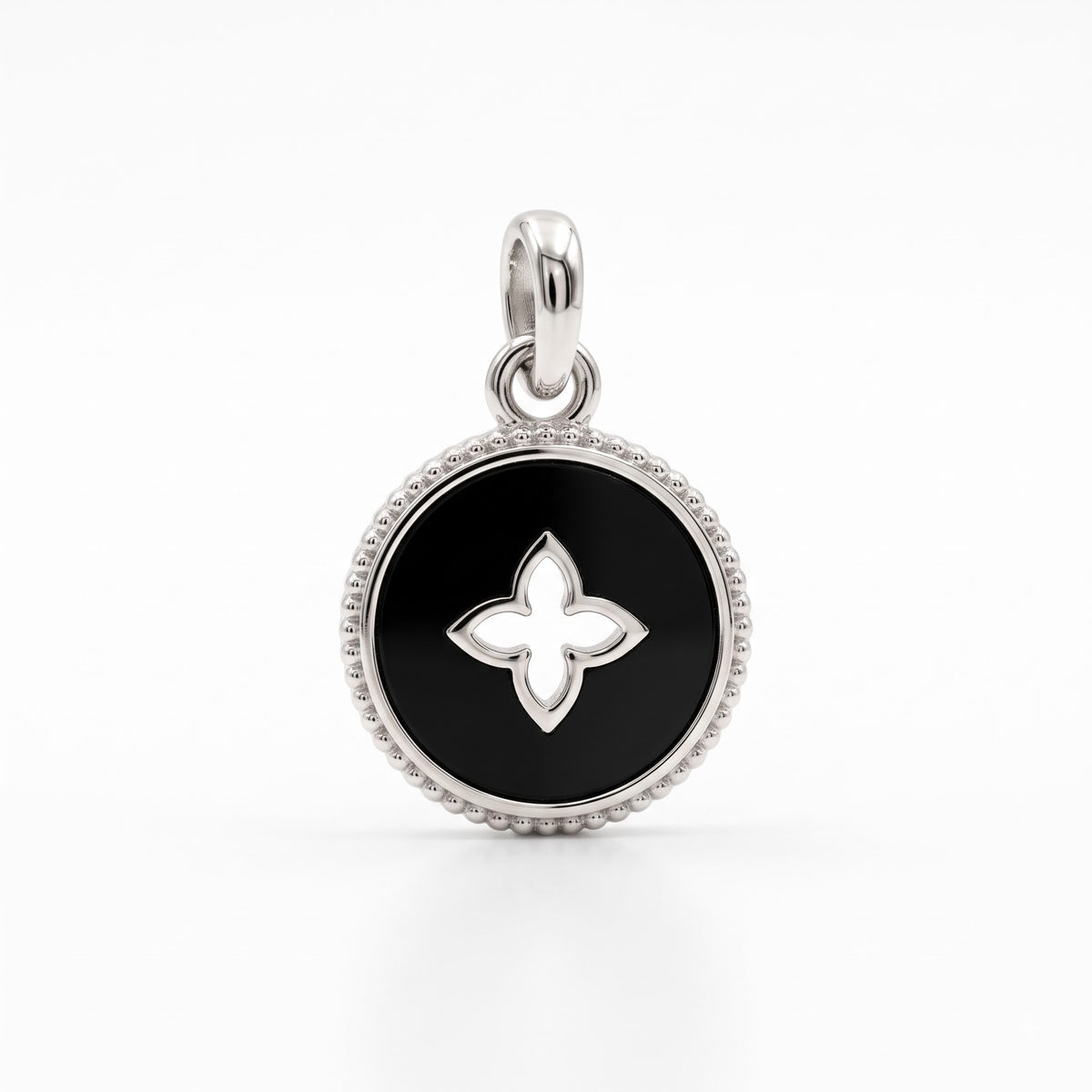 Black Clover Silver Pendant