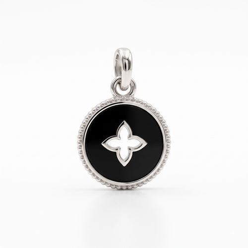 Black Clover Silver Pendant