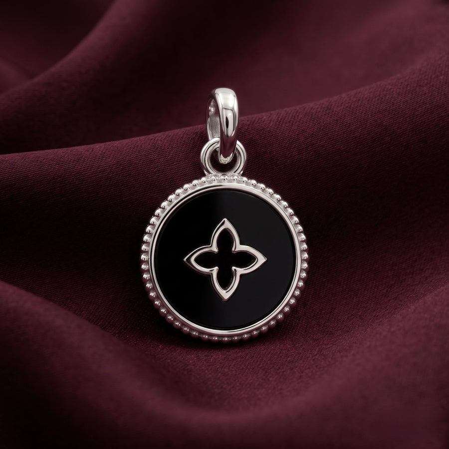Black Clover Silver Pendant