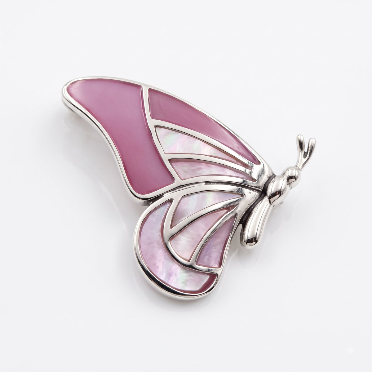 Pink Butterfly Mother of Pearl Pendant