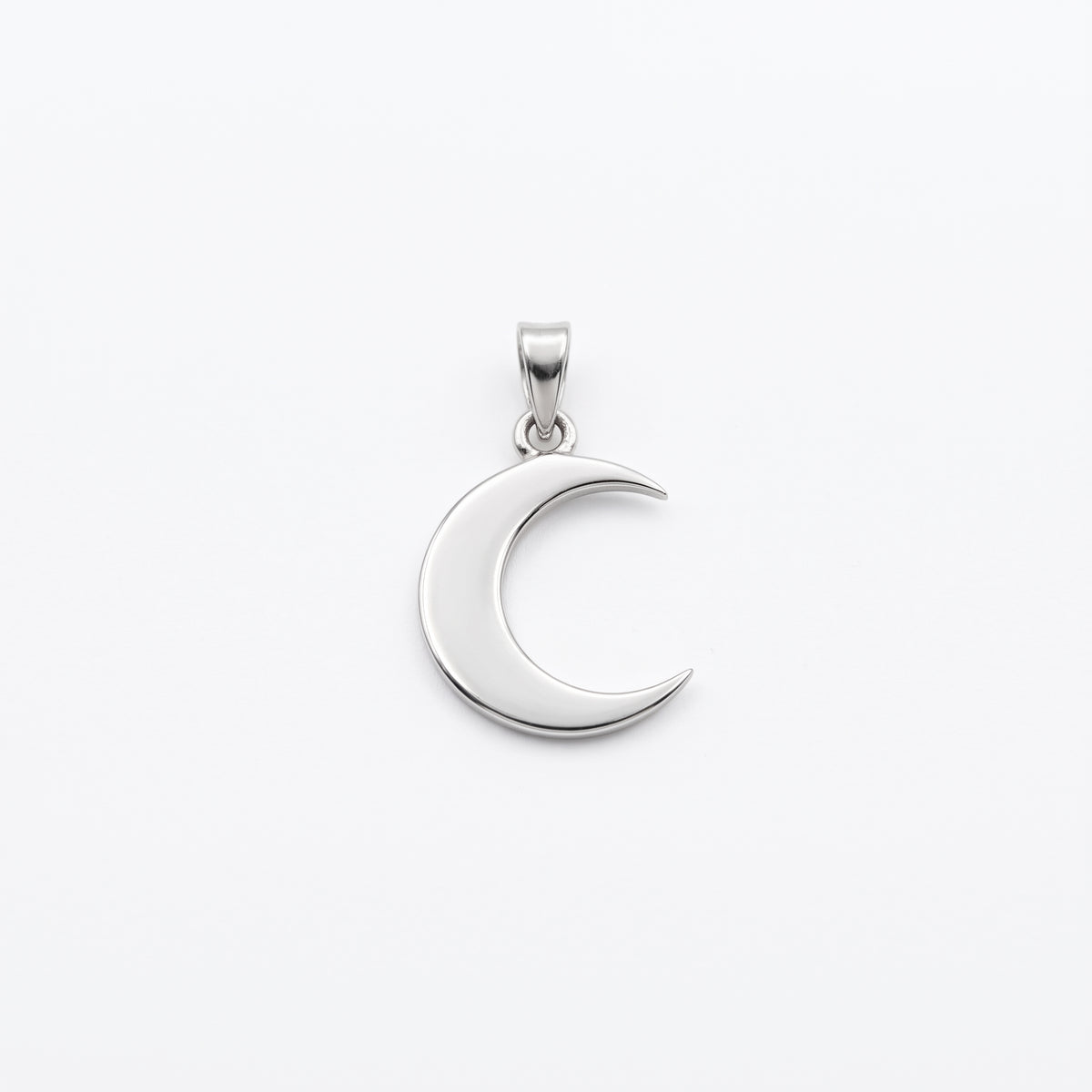 Minimalist Silver Crescent Moon Pendant