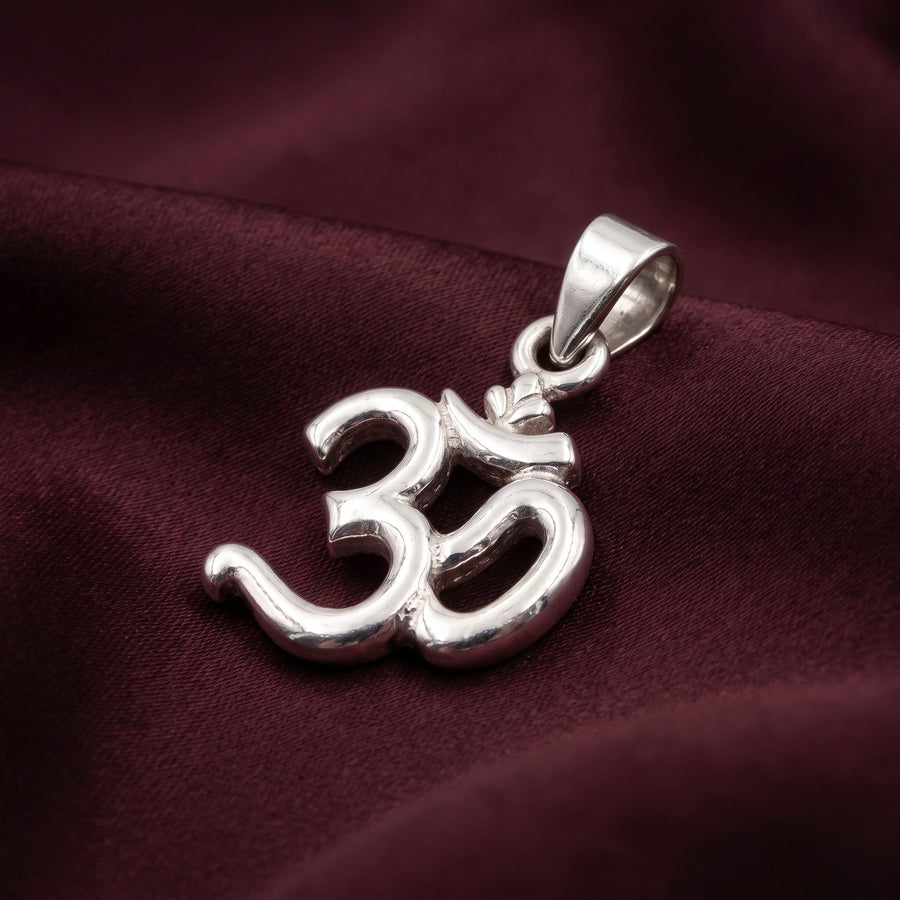 Polished Silver Om Symbol Pendant