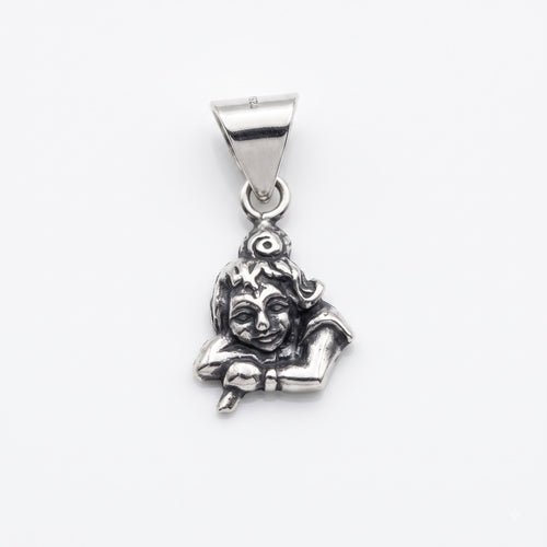 Antique Silver Bal Krishna Pendant
