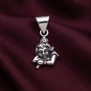 Antique Silver Bal Krishna Pendant