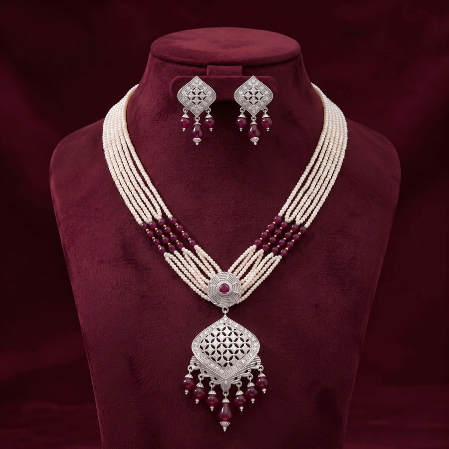 Pearl & Ruby Heritage Necklace Set